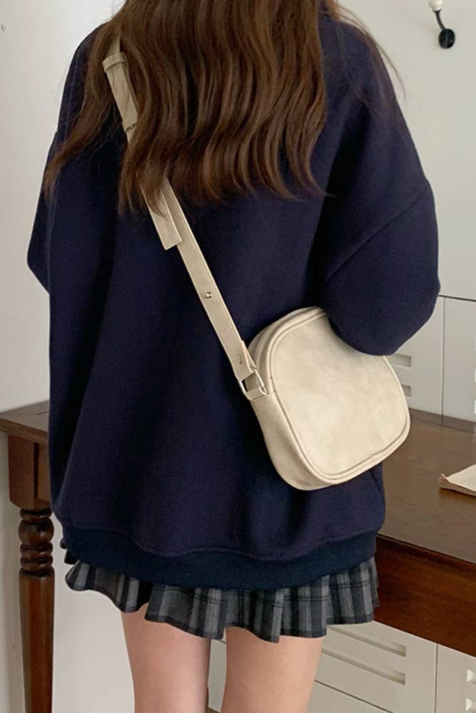 Square PU Crossbody Bag / Beige