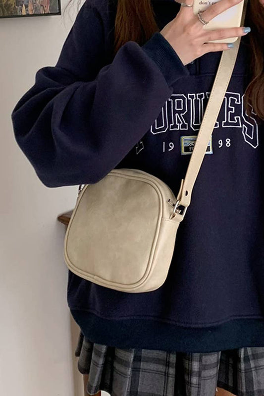 Square PU Crossbody Bag / Beige